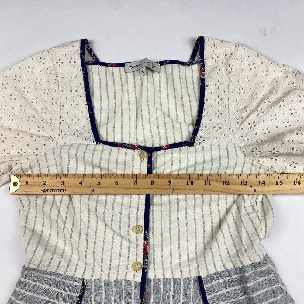 Madewell x The New Denim Project Patchwork Square-Neck Dress Women's Size 2 - Picture 14 of 16